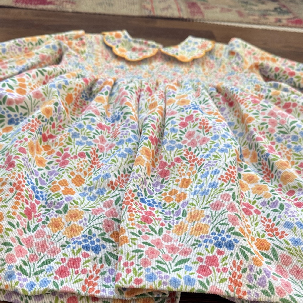 Cecil And Lou Floral Print Smocked Corduroy Dress New And Never Worn - Picture 13 of 14